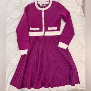 Grace Karin Purple and White Kids Dress